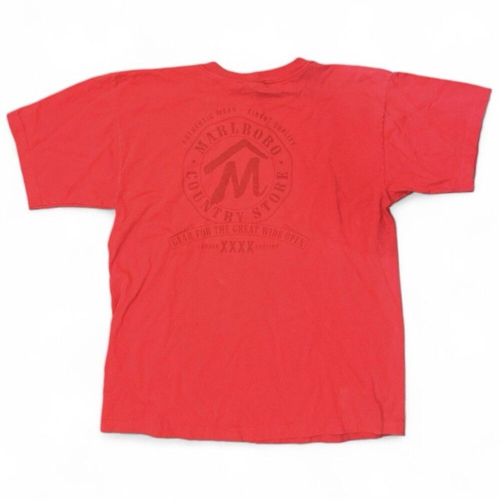 Vintage 90s Marlboro T Shirt Cigarettes Pocket Mens OS L/XL USA Country Store